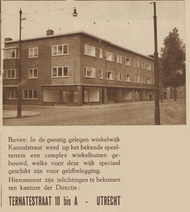 717425 Fotoadvertentie van het Kantoor Nutswoningen, Ternatestraat 10bisA te Utrecht voor een nieuwbouwblok ...